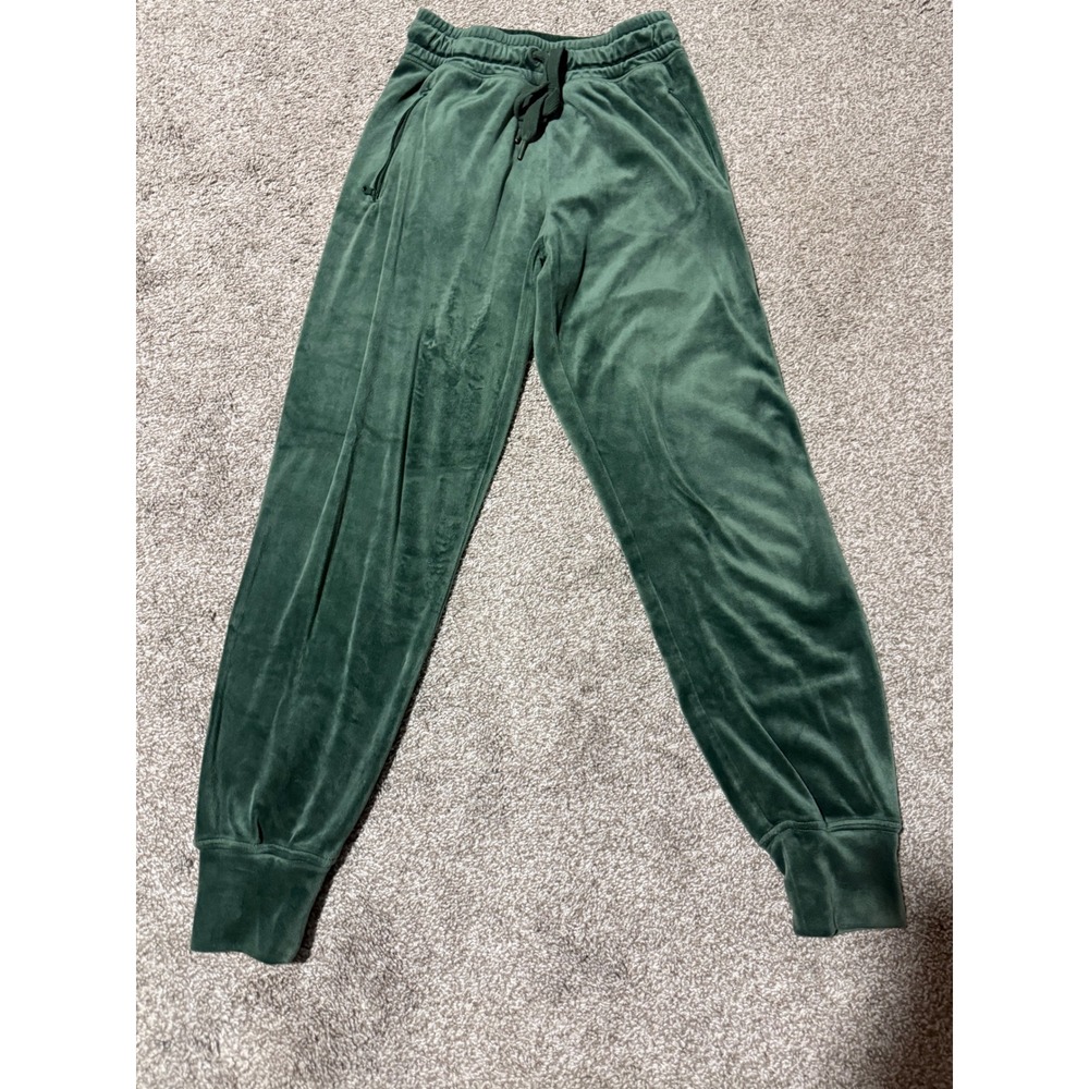OFFLINE by Aerie Forest Green Velvet Jogger Pants Velour Sweatpants XS